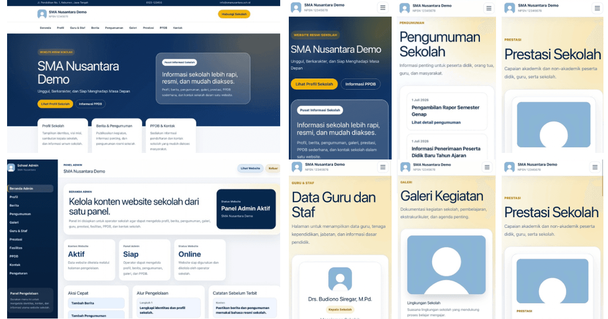 SMA Nusantara Demo school website preview